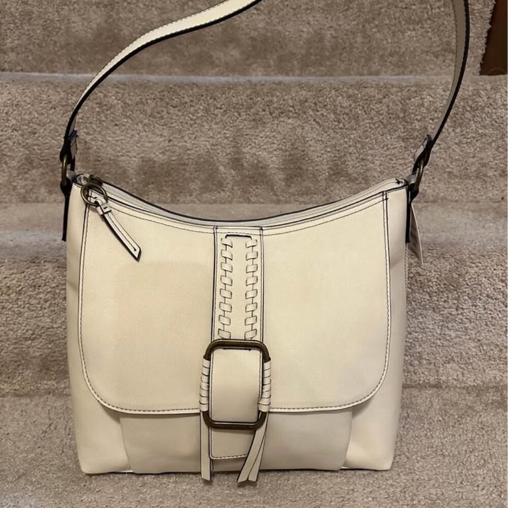 a.n.a Halle flap shoulder bag cream 6" Depth, 12.5" Width, 12" Height NEW
